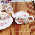 Tinta e lavagem pintura floral fina porcelana Mini Tea Set, conjuntos de chá Funky